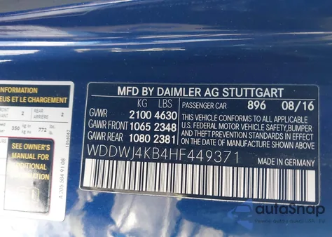 2017 Mercedes-Benz C 300 4Matic from USA, damaged, VIN WDDWJ4KB4HF449371